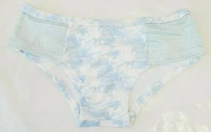 Rue 21 Damen Bikini Höschen MEDIUM Blau Batik Netz Fronteinsätze Neu - Bild 1 von 2