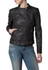 Women?S Black Lambskin Leather Jacket Coat Slim Fit Jacket Christmas Coat  El 14