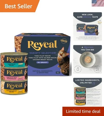 Comida húmeda para gatos con ingredientes limitados - alta en proteínas, sin granos, latas de 12 x 2,47 oz Foto 1 de 4