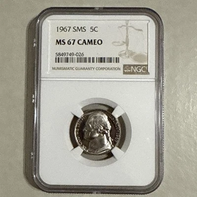 1967 SMS Jefferson 5C Nickel NGC MS 67 CAMEO - Image 1 of 3