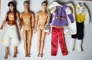 FLAWS READ Assorted Disney Prince Vintage Jointed Ken Dolls Clothes Aladdin - Picture 1 of 24