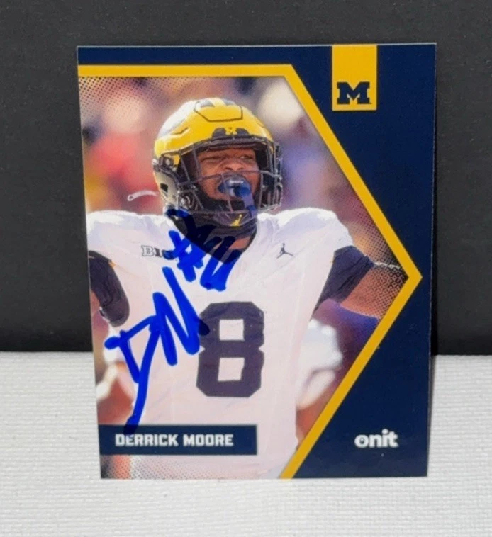 2025 Onit Athlete Michigan Wolverines Football Signed Card  Derrick Moore * - Image 1 of 1