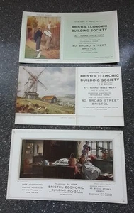 VINTAGE ADVERTISING BRISTOL ECONOMIC BUILDING SOCIETY INK BLOTTERS x 3 - Picture 1 of 14
