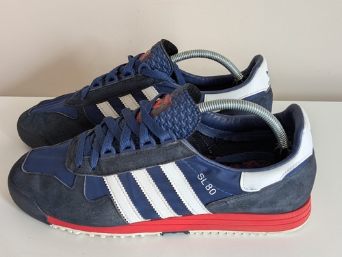 Adidas Originals SL80 Navy Rosso Scarpe da Ginnastica Uomo Taglia UK 9.5 EU 44