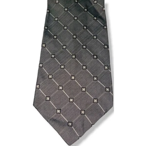 PIERRE BALMAIN Silk Neck Tie ~ Gray ~ Squares ~  - Picture 1 of 8