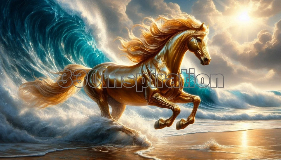 Digital Image Picture Photo Wallpaper Background Desktop Art Horse Beach #A5 - image 1 of 1