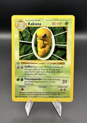Pokemon Card - Kakuna Base Set (Shadowless) 33/102 1st Edition - Image 1 of 2