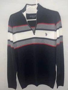 U.S. Polo Assn. Men’s 1/4 Zip Sweater Multicolor Size M - Picture 1 of 4