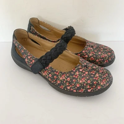 Mocasín Mary Jane Hotter Shake estampado rosa azul marino talla US 8 UK 6 Foto 1 de 4