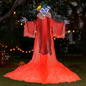 Payaso colgante de Halloween espeluznante Hivvago con ojos coloridos intermitentes - Imagen 1 de 3