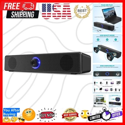 Altavoces de computadora, Altavoces de PC alimentados por USB Altavoces de escritorio estéreo con cable con... Foto 1 de 4