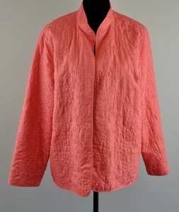 Alfred Dunner Womens 18 Open Front Coral Coat Blazer Jacket Quilted Lightweight - Picture 1 of 9