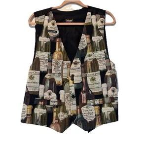 Hutspah Wine Bottle Vest Vintage Large Made In USA Buttons - Picture 1 of 6