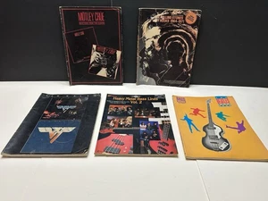 5 Rock & Roll Sheet Music Songbooks Rolling Stones Van Halen Beatles Motley Crew - Picture 1 of 12