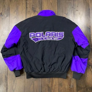 Vintage 1990s Polaris Snowmobile Insulated Bomber Jacket / size Large - Picture 1 of 10