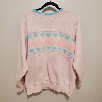 Mister Noah Plus Sudadera Tejida Conejitos Corazones Rosa 42 22W Mujer Suéter De Colección Foto 1 de 4