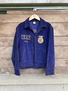 Rare Vtg 1950s FFA Vice President 3 Pins - Chain Stitched Jacket - Sz. 38 *Read* - Picture 1 of 8