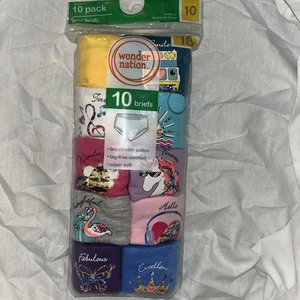 Wonder Nation Mädchen superweich verschiedene Farben Höschen Slips 10er-Pack Größe 10 neu mit Etikett - Bild 1 von 10