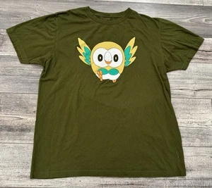 Pokemon Rowlet Shirt Mens Size Large Olive Green Graphic Pokémon Tee 2016 - Picture 1 of 6