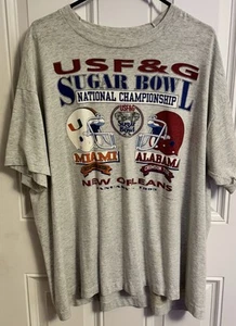 Alabama Crimson Tide vs Miami 1993 Sugar Bowl T Shirt 3XL - Picture 1 of 3