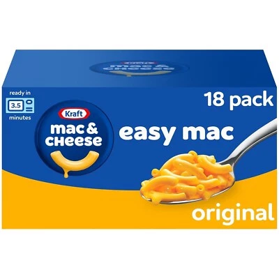 Paquetes de cena Kraft Easy Mac originales Mac & Cheese 18 quilates para microondas Foto 1 de 4