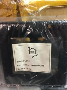 HIP 2 Gang Black Double Decorator Wall Plate (BOX OF 11 Pcs) - Picture 1 of 5