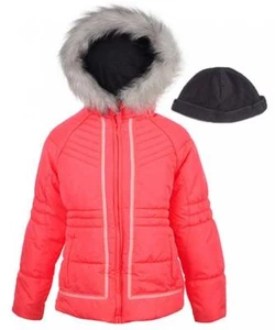 London Fog Girls Coral Coat with Hat Size 4 5/6 6X - Picture 1 of 1