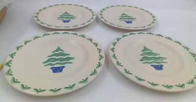 Pfaltzgraff Nordic Christmas Plate Bread Salad Dish Tree Vintage USA 8" Set of 4 - Image 1 of 4