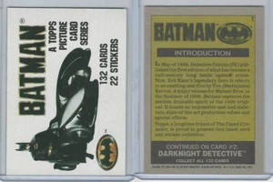 Topps 1989, película de Batman, #1 introducción - Imagen 1 de 1