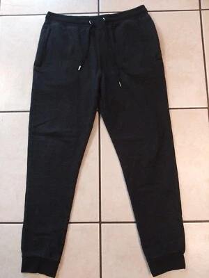 Calça de moletom Forever 21 joggers masculina grande preta com cordão bolsos com zíper - Imagem 1 de 4