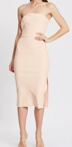 Bec and Bridge Ruby Asymmetrical Light Pink Split Midi Dress Size AU 10 New - Picture 1 of 11