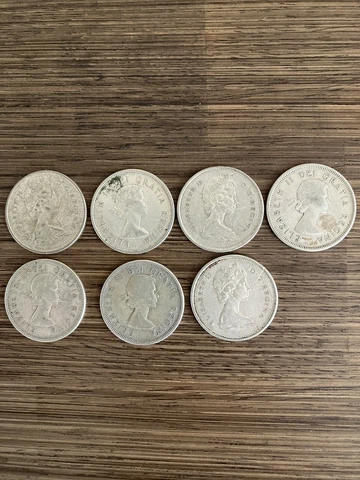 $1.75 ~ FACE ~ CANADIAN ~ 80% SILVER QUARTERS ~ CIRCULATED ~ BULLION TYPE LOT Cover