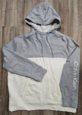 Calvin Klein XXL Men's Gray & Off White Hoodie - Image 1 of 3