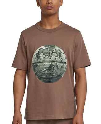 Camiseta Reebok Para Hombre Calce Regular Manga Corta Gráfica Aro, Marrón, L Foto 1 de 3