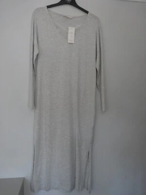 M&S MARKS & SPENCER GREY MARL COTTON/MODAL LONG NIGHTDRESS UK SIZE 8 - Image 1 of 4