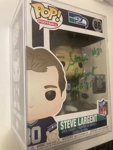 Steve Largent Seattle Seahawks #86 Signed Funko Pop HOF 95 #80 Beckett Auth Auto - Picture 1 of 9