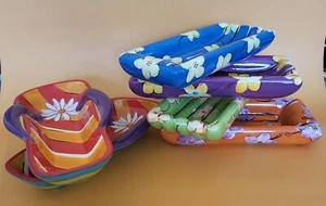 Flip Flop & Pool Floaties Clay Art Ceramic Snack Dish/Dip Trays, Summer Fun! - Picture 1 of 4
