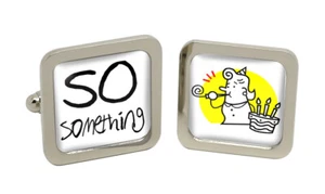 50 Something Square Cufflinks in Chrome Box - Picture 1 of 5