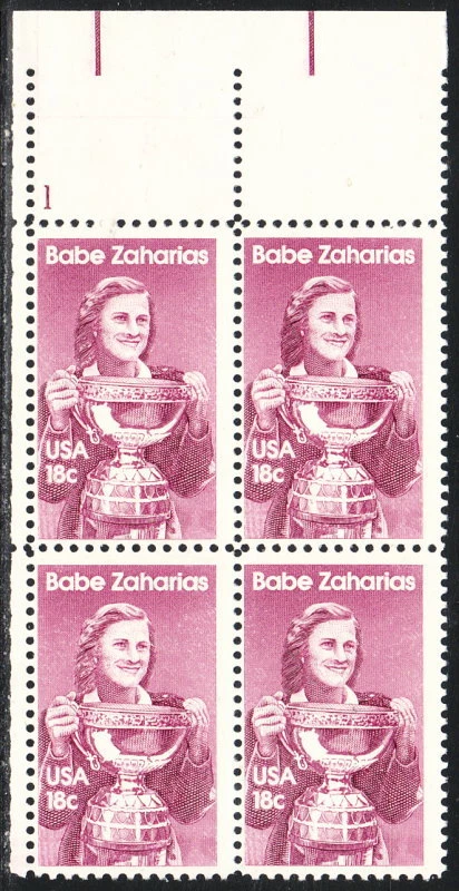 US #1932 18¢ Babe Zaharias Plate Block MNH - Image 1 of 1