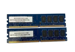 4GB 2x 2GB PC2-6400 DDR2 800MHz Desktop Memory RAM Non-ECC DIMM Dell HP Lenovo - Picture 1 of 1