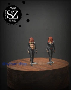 1/43 1/64 1/87 Miniatures Bodysuit Black Widow Girl Scene Prop Figures F Vehicle - Picture 1 of 3