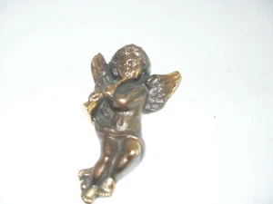Bronze/Ms- Engel mit Flöte teilpoliert L13,0cm B8,0cm T2,0cm - Bild 1 von 4