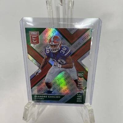 2018 Elite Draft Picks Football DeAndre Goolsby  Gators Green RC Die Cut 5/5 - Image 1 of 4