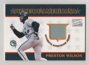 2003 Bazooka Piece of Americana Preston Wilson Marlins Game Used Jersey BV$8