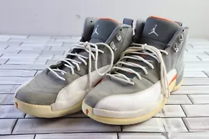 Nike Air Jordan 12 Retro Cool Grey 2012 Mens Sz 10 White Orange 130690-012 - Picture 1 of 12