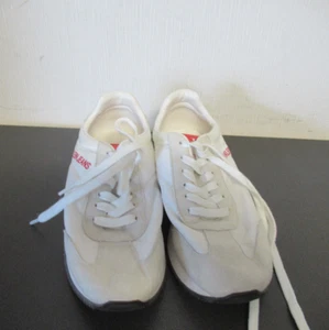 266/9 Calvin Klein Damen Sneaker Sportschuh Gr. 39 weiß roter Schriftzug Stoff - Bild 1 von 5