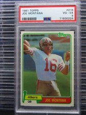 1981 Topps Joe Montana Rookie Card RC #216 PSA 4 VG-EX San Francisco 49ers