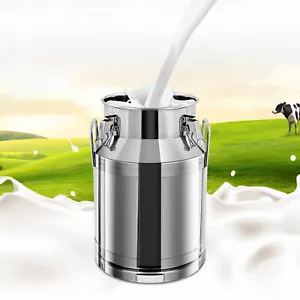 30L Edelstahl Milchkanne Kanne Eimer Wein Eimer Flasche Flüssigkeit Vorratsbehälter Neu - Bild 1 von 24
