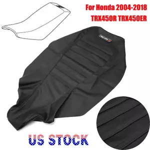 US For Honda TRX 450R TRX450ER Seat Cover 2004-2018 All Black PVC Non-Slip New - Bild 1 von 11