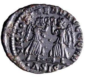 TWO VICTORIES Constantius II Æ 16mm. Siscia, AD 346 ASIS Roman Coin w/COA - Picture 1 of 4